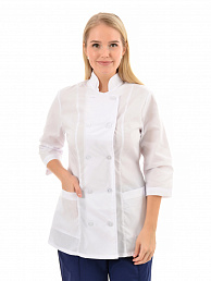 Куртка повара женская М01 белый тиси